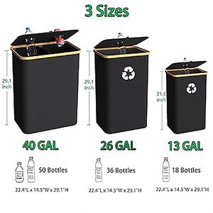 Poubelle de recyclage amovible et réutilisable pour bouteilles et canettes, pour cuisine, intérieur, maison, poubelle de recyclage de 1 gallon - Product Image 4