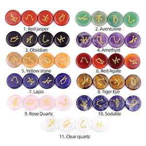 Bán hàng nóng tự nhiên thạch anh tím <span class=keywords><strong>runestone</strong></span> Phù Thủy Rune thiết lập tinh thể chữa bệnh đá Rune biểu tượng runic bói toán thiết lập cho Quà Tặng tự làm - Product Image 2