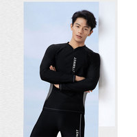 Nouveau modèle 2026 – Ensemble de maillots de bain une pièce unisexe pour couple, à manches longues, séchage rapide, respirant, en polyester, avec coussinet de poitrine et protection solaire