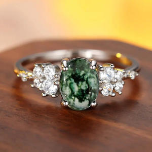 Bague en or blanc A108 avec diamant de taille ovale, couleur D naturelle, bijoux de fiançailles pour femmes - Product Image 2