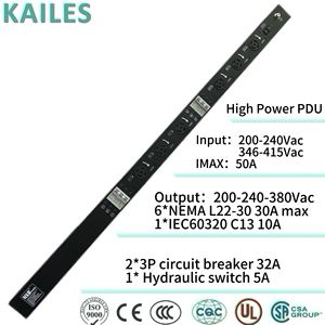 ספק כוח KAILES(KLS) סדרת PDU בעל הספק גבוה 50A חד/תלת פאזי מקורר אוויר לכרייה 6NEMA L22-30+1C13 7 שקעים 200-240VAC - Product Image 1