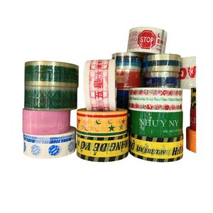 Haute qualité BOPP emballage étiquettes ruban Logo personnalisé étanche à l'eau estampage à chaud finition quantité minimale de commande 100 pièces prix compétitifs distributeur - Product Image 1