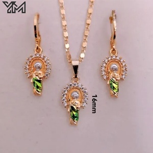 Set di Gioielli di Lusso Cristiani con Diamanti e Zirconia, Collana e Orecchini Madonna di Guadalupe per Donna - Product Image 5