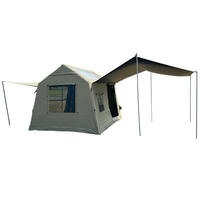 Tente gonflable en tissu coton technique 8,1 m 210 g, compatible poêle à bois, grande auvent pour camping familial, tente de glamping de luxe, protection UV50+