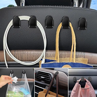 Mini crochets de voiture, support de rangement intérieur pour câble USB, écouteurs, clés, crochet mural auto-adhésif pour tableau de bord, accessoires auto