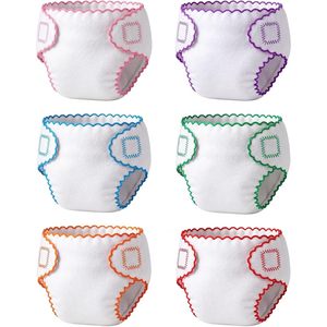 Pañales para muñecas Babeside, paquete de 6 para muñecas de 12-15 pulgadas, accesorios de tela lavables y reutilizables - Product Image 5