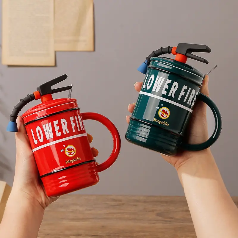 Novelty 3D Fire Extinguisher Ceramic Mug Funny Gift Coffee Mug For Fire fighters