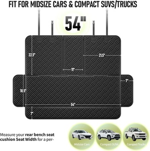 Housse de siège arrière de voiture <span class=keywords><strong>pour</strong></span> <span class=keywords><strong>chien</strong></span> en tissu Oxford 600D imperméable, résistante aux rayures et antidérapante, matière résistante à la saleté - Product Image 4
