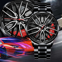 Nouvelle Montre de Luxe d'Affaires Lumineuse pour Homme 2022, Style Noël Tendance, à Quartz, avec Roue Rotative de Voiture de Sport, MW02
