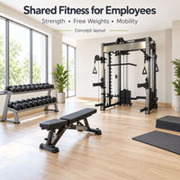 Planification d'équipements de gym commerciaux pour les studios de fitness au lieu de travail, les salles de bien-être des employés et les concepts d'espaces d'entraînement partagés