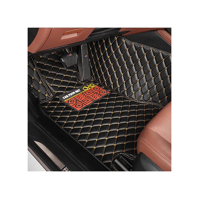 Высококачественный роскошный напольный коврик для интерьера из ПВХ кожи + поролоновая подкладка класса А с настраиваемыми узорами