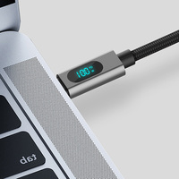 Kabel USB pintar portabel 100W, pengisian daya Cepat 5A untuk ponsel Samsung tipe-c dengan jaket nilon panjang 1m untuk penggunaan komputer