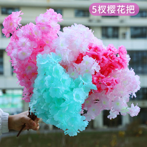 Ramas de Flores de Cerezo Artificiales de 30cm-100cm, Flores de Seda y Plástico de Alta Simulación, Ramo para Decoración de Interiores y Bodas - Product Image 5