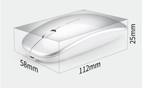 Souris de jeu silencieuse 2,4 G, rechargeable, 1600 DPI, super fine, sans fil, pour ordinateur portable PC