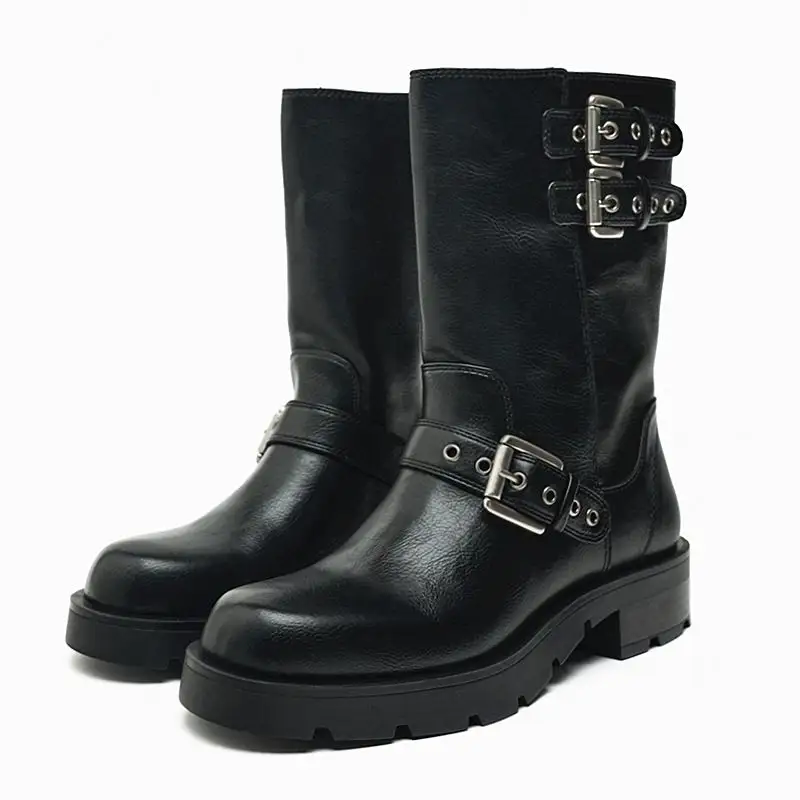 Nouvelle arrivée Western Fall Luxury Cowboy Buckle 2023 Bottes de mode d'automne pour femmes