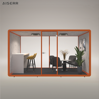 Cabine insonorisée modulaire moderne pour réunions hebdomadaires, ignifuge et résistante à l'humidité, pièce mobile 10MM pour hôtel, maison, bureau