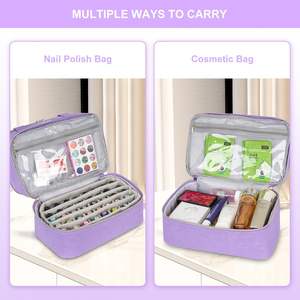 Échantillon gratuit Sac organisateur de vernis à ongles Sac de rangement pour vernis à ongles Esmalte De Unas Peut contenir 42 flacons et 1 lampe LED Sac à vernis à ongles - Product Image 4