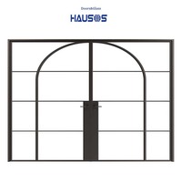 Porte de douche à 3 panneaux en verre treillis français, cadre en acier noir, pour villas modernes, design de salle de bain Almirah