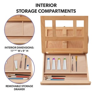 Caballete de Madera Ajustable para Artistas, Caballete de Escritorio de Madera de Haya con Paleta para Estudiantes de Arte - Product Image 2