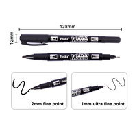 Instruments d'écriture en gros – Stylo feutre à double pointe (3 pièces en blister) – Pointe fine 2 mm et ultra fine 1 mm pour l'étiquetage