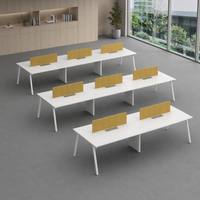 Poste de travail modulaire moderne pour bureau, personnalisé, pour 4 personnes, avec structure en acier et bureau en MFC de qualité E0, idéal pour les écoles et les bureaux.