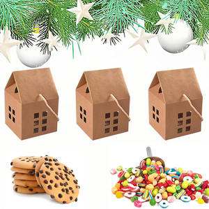 Boîte cadeau créative de Noël en forme de <span class=keywords><strong>petite</strong></span> maison carrée, biodégradable, en matériaux recyclés, auto-assemblante, pour gâteau au chocolat et pain d'épices - Product Image 5