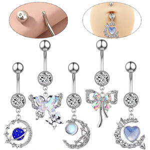 vibrating belly ring Acrylic Bio Flex Marble Swirl Flexible Belly Button Navel Ring– Pierced  Universe main image 1