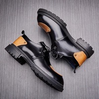 Brounvanm – chaussures en cuir solide pour hommes, chaussures de loisirs, à bout rond, à lacets, semelles épaisses, légères, pour le bureau et la carrière, printemps 2023
