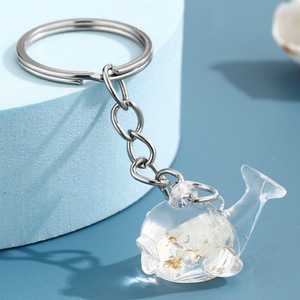 Llavero de Resina Luminosa con Forma de Delfín, Flor Seca Fluorescente, Colgante de Ballena para Bolso, Llavero Transparente de Animal Marino para Regalo Estético - Product Image 6