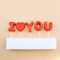 Romantische I LOVE YOU Kerzen-Set Bunte Alphabet- & Herzförmige Tortenkerzen für Jubiläum Valentinstag & Heiratsantrag Party