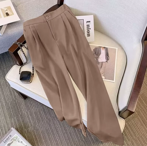 Pantaloni da Completo <span class=keywords><strong>a</strong></span> Vita Alta e <span class=keywords><strong>Gamba</strong></span> <span class=keywords><strong>Larga</strong></span> per Donna, Stile Casual Elegante e Slim per Primavera/Estate - Product Image 1