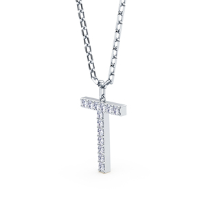 Colgante Minimalista Personalizado con Letra Mayúscula, Diamante Cultivado en Laboratorio de Lujo Premium, Calidad VVS VS EF, Plata de Ley 925, Oro - Product Image 4