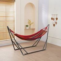 Hammock Portabel untuk Dalam Ruangan, Rumah, Ruang Tamu, Istirahat Siang, dan Luar Ruangan, dengan Rangka Besi dan Braket untuk Berkemah