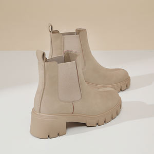 Botines Cortos de Mujer para Principios de Otoño 2024, Retro, a Media Pantorrilla, Tacón Bajo, Punta Cuadrada, Cuero Genuino, Hechos a Mano, Sencillos y Cómodos - Product Image 5