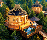 Maison d'arbre préfabriquée en aluminium, une pièce, salle de bain, design étanche, résistant au feu, faible coût, assemblage rapide pour villa et vacances