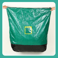 Sac en plastique vert recyclable Text21 avec fermeture éclair, emballage en plastique avec logo personnalisé, sac tissé en PE