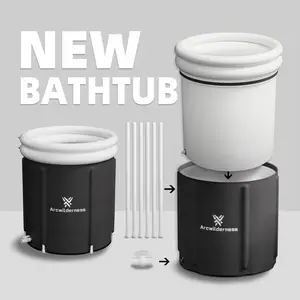 Aufblasbarer Whirlpool Tragbares PVC Aufblasbares Eisbad Ein weich badewanne für Erwachsene Aufblasbare Badewanne Therapie wanne Bad