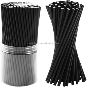 100Pcs Gói Màu Đen Phân Hủy Sinh Học Giấy Ống Hút Thân Thiện Với Môi Uống Ống Hút Số Lượng Lớn Cho Nguồn Cung Cấp Bên, Cô Dâu/Bé Tắm, Sinh Nhật - Product Image 1