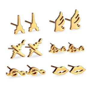 ต่างหูดีไซน์ใหม่สุดหรู ชุบทอง รูปทรงพิเศษ ชุดต่างหูสแตนเลส สำหรับงานแต่งงาน แฟชั่นเครื่องประดับสำหรับผู้หญิง - Product Image 5