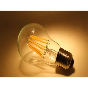 Hight quality led bulb E27 3000K 6W 8W A60 A19 120v 12V DC led filament bulb UL list dimmable led filament bulb