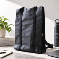 Sac à dos en papier kraft lavable convertible 2-en-1, sac de shopping à bandoulière léger et décontracté pour usage quotidien