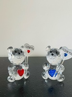 Ornements en cristal en forme de petit ours, décorations de bureau mignonnes avec motif de cœur d'animal de dessin animé, cadeaux d'anniversaire pour les meilleures amies des filles