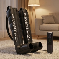 Masseur pneumatique pour les jambes LEAMAI LM-B, 6 chambres, compression d'air séquentielle, batterie rechargeable 3200 mAh, pour la relaxation quotidienne