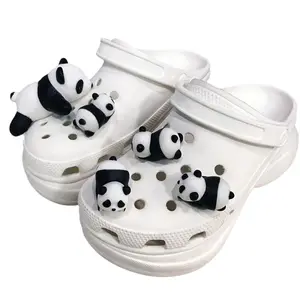 New Arrival Designer Luxury Shoe Charms Detachable 3D cartoon cute Panda clog Charms Shoe Decorations For Women Kids Clog Charms