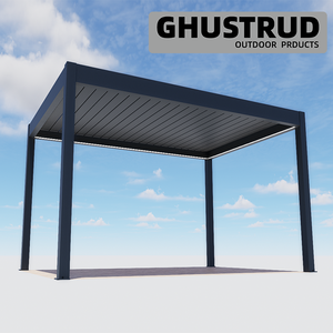 Pergola GHUSTRUD, idées modernes de luxe pour l'extérieur, jardin, pergola en aluminium avec toit couvert imperméable et télécommande - Product Image 6