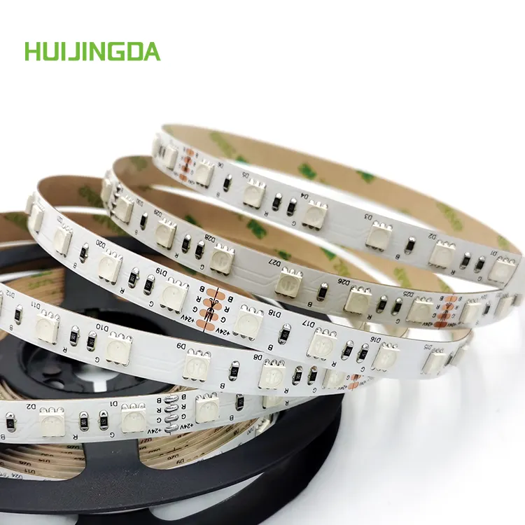 factory sales 24V 60LEDs/m IP20 5m SMD 5050 RGB smart led strip light for KTV party DIY