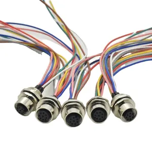 Connettore presa elettrica impermeabile IP67 a vite femmina M12 a 8 pin