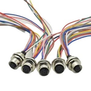 8 pinos m12 fêmea parafuso ip67, à prova d' água, conector de tomada elétrica