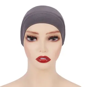 Bufanda rabian uslim para mujer, gorro multifuncional de color liso, nner ijab AP 2023