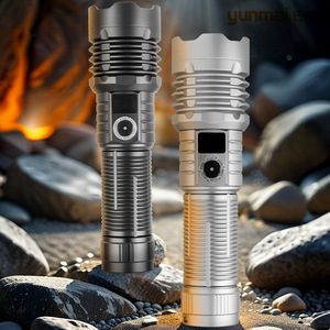 Linterna de Doble Cabezal, Recargable Tipo C, Luz LED Blanca, Largo Alcance, Interruptor Metálico, Pantalla Digital - Product Image 1